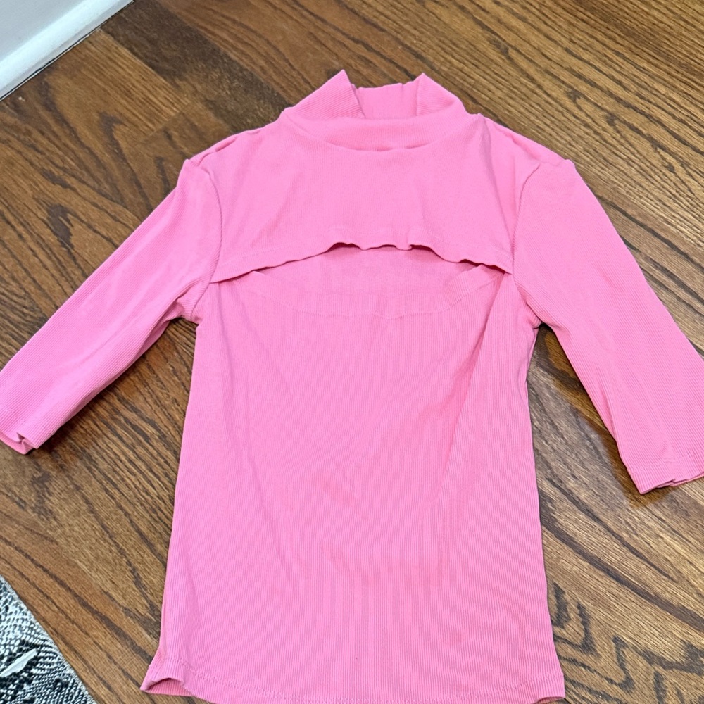 Sanctuary Pink Long Sleeve Layered Rib Tee